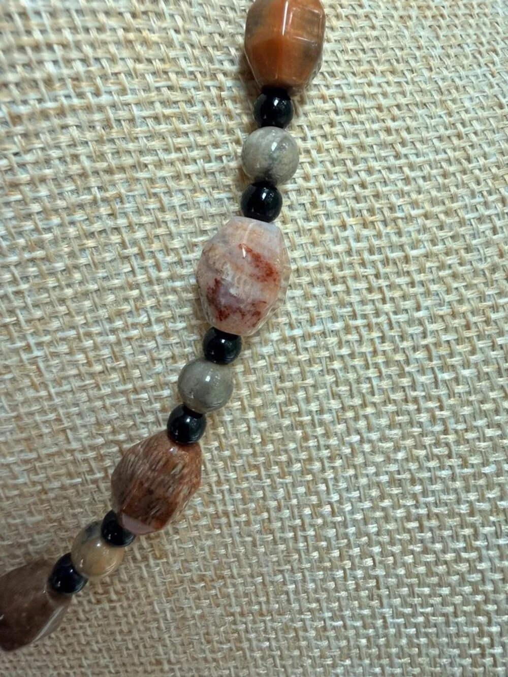 Natural Fossil Coral Necklace | Earth Tone Gemstone | Unisex OOAK Handmade